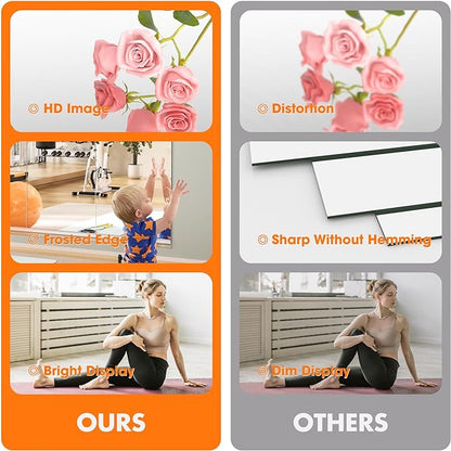 Hasipu Home Gym Mirror 79" L x 36" W - 2PCS Large Full Body Mirror for Yoga, Wall-Mounted Mirrors for Fitness, Garage, Dance Studio, 0.16in Tempered Glass Frameless