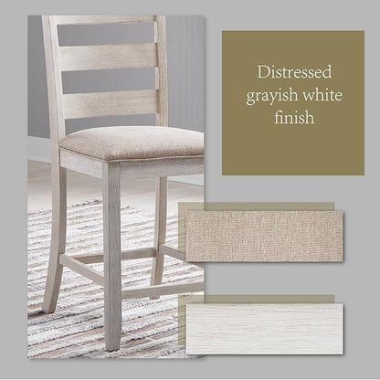 Signature Design by Ashley Skempton 24" Counter Height Upholstered Barstool, Set of 2, Antique White