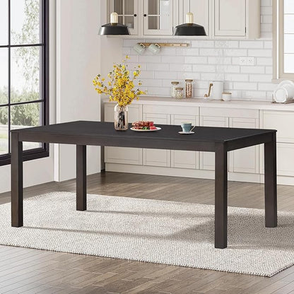 COLAMY Rectangular Dining Table Set for 6, Wood Dining Table for 6 with Chairs, 60 Inch Dining Table and Chairs for Kitchen, Dining Room, Brown