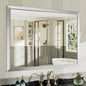 48x36 Inch Silver Bathroom Mirror for Wall, Thick Metal Framed Rectangle Mirrors for Over Sink, Bedroom, Living Room, Entryway, Anti-Rust, HD Tempered Glass