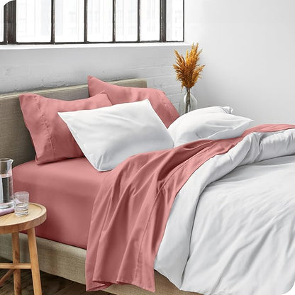 Bare Home Full Sheet Set - Luxury 1800 Ultra-Soft Microfiber Full Bed Sheets - Double Brushed - Deep Pockets - Easy Fit - 4 Piece Set - Bedding Sheets & Pillowcases (Full, Dusty Rose)