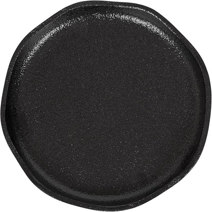 Kate and Laurel Alessia Modern Decorative Metal Drink Table; 8 x 8 x 22; Black; Round Cast Aluminum Pedestal Plant Stand with Rough Texture and Deckled Edge