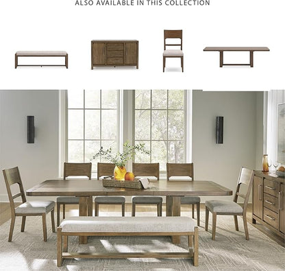 Signature Design by Ashley Cabalynn Farmhouse Glazed 2-Door Dining Server with Adjustable Shelves and 3 Drawers, Light Brown