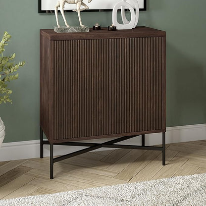 Henn&Hart 28" Wide Rectangular Accent Cabinet in Brown, for Home, Living Room, Bedroom, Entertainment Room, Office