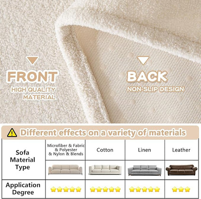 MYSKY HOME White Couch Cover Couch Covers for 3 Cushion Couch Sofa Pet Friendly Sectional Couch Covers L Shape Dog Couch Cover Protector for Sectional Sofa Covers Couch Protector, 71" x 134"