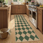 Lahome Checkered Kitchen Runner, 2x8 Easy Jute Runner Rug for Hallway Entryway, Farmhouse Indoor Outdoor Non Slip Non Shedding Green Carpet for Laundry Bedroom Porch Corridor