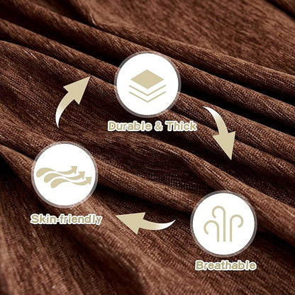 MYSKY HOME Couch Cover for Dogs Washable Couch Covers Couch Covers for Dogs Couch Cover 2 Cushion Sofa Non Slip Dogs Furniture Protector with Tassels Chenille Sofa Covers for Pets, 71"x102", Chocolate