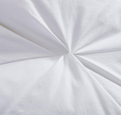 Luxurious All-Season Goose Down Feather Fiber Comforter Oversize Queen Duvet Insert (98x98), Exquisite Pinch Pleat Design- White, Premium Baffle Box, 100% Egyptian Cotton Cover, 70 oz. Fill Weight