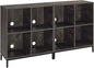 Crosley Furniture Jacobsen 2-Piece Vinyl Record Storage Cube Bookcase Set and Record Player Stand, Brown Ash