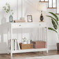 Treocho White Console Table with Drawer and Storage Shelves, Foyer Sofa Table Narrow for Entryway, Living Room, Hallway
