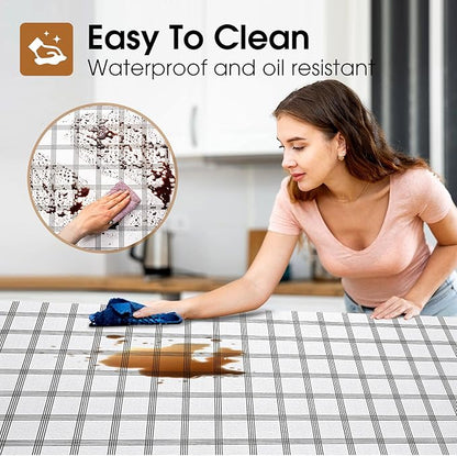 Beautysaid Shelf and Drawer Liner for Kitchen Cabinet, Non Adhesive Non Slip Shelf Paper Waterproof Washable Thickened for Dresser Pantry Shelve Bathroom Protector Liner(Plaid,12 in x 20FT)