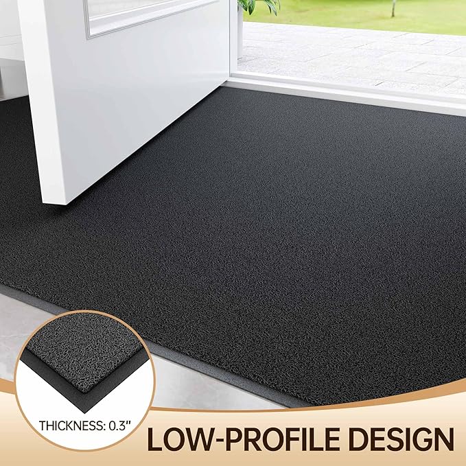 Amyracel Front Door Mat Indoor Outdoor Entrance, 36" x 48" All-Season Waterproof Heavy Duty Doormat for Outside Entry, Stain and Fade Resistant, Low Profile, Easy Clean Patio Entryway Mat