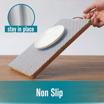 Shelf Liner, Non-Adhesive Roll Drawer Liners 12 Inches x 20 Feet, Non Slip Grip Durable Strong Clean, Shelving Liner for Kitchen cabinets,Storage, Desks, Kitchenware, Tableware, Light Gray