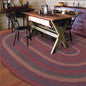 Jamestown Burgundy Braided Oval Rug, Jute, 4x6' - Rustic Cabin Decor for Entryway, Bedroom, Everywhere