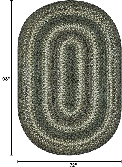 Homespice Pinecone Green Oval Rugs 6x9' – Rustic Jute Oval Area Rugs for Bedroom and Living Room for Country Decor
