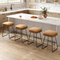 VASAGLE Bar Stools Set of 4, Counter Height Bar Stools, Leather Counter Stools Barstools with Soft Cushion and Metal Sled Legs, 25.6 Inches Bar Height Bar Chairs for Kitchen Island, Caramel Brown