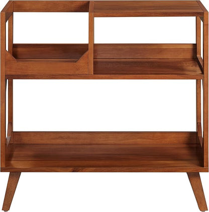Crosley Furniture Asheville Mid-Century Modern Media Console Record Player Stand, Storage for Vinyl Records, Medium, Walnut