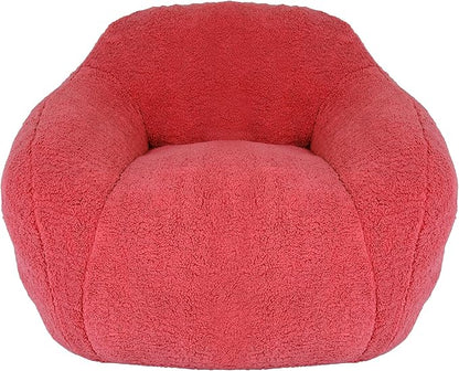 Furniliving Bean Bag Chair, Oversized Bean Bag Couch for Adults Comfy Bean Bag Sofa with Back Support, Giant Bean Bag Chair Stuffed Floor Sofa for Living Room Bedroom Dorm Office, Teddy, Rose Red