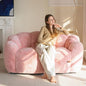 MAXYOYO Bean Bag Chair for Adults, Loveseat Floral Shaped Bean Bag Sofa, Ultra Soft Love Seat Mini Sofa Couch, Faux Fur Reading Chair for Living Room Bedroom, Pink