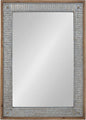 Kate and Laurel Deely Farmhouse Wood and Metal Wall Mirror, Rustic Brown