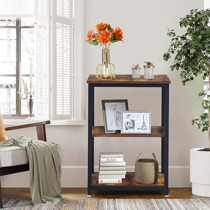 VECELO Tall End Side Table,30" Height Nightstand with 3-Tier Storage Shelf for Living Room Bedroom Office Hallway Study