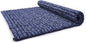Leewadee - Foldable Floor Mattress - Japanese Roll Up Futon -Trifold Tatami Mat- Guest Floor Bed - Camping Mattress - Thai Massage Mat, Kapok Filled, 75 x 57 inches, Blue White