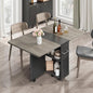 Space Saving Folding Dining Table with 2 Tier Storage-Extendable Drop Leaf Farmhouse Kitchen Dining Room Tables Set for 4, Collapsible Expandable Rectangle (Carlo Grey, 47.2"D x 23.6"W x 29.5"H)