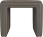 HomePop Modern Channel Tufted Faux Leather Ottoman Home Décor|Ottoman for Living Room & Bedroom - Pewter Gray Faux Leather