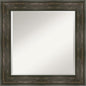 Amanti Art Brown Wall Mirror 26x26 Rail Rustic Char Square Bathroom Mirror for Wall Decor Living Room, Medium Country Rustic Frame, Hangs Horizonally and Vertically, Bathroom Decor, Beveled Edge