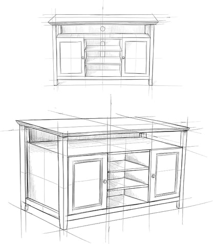 SIMPLIHOME Amherst 54-inch Wide Solid Wood TV Stand in Light Golden Brown, Transitional-Style Media Console for Living Room with Adjustable Shelves and Cable Management