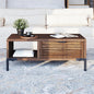 Bme Millie Coffee Tables for Living Room - Industrial Rustic - Two Drawers - Open Shelf - Rustic Scuffed Texture - Convenient Metal Handle and Sturdy Legs with Levelers - Easy Assembly - Chestnut