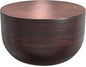 SIMPLIHOME Johnsen 30-inch Wide Metal Drum Coffee Table in Oil Rubbed Bronze, Boho-Style Cocktail Table for Living Room or Family Room, Assembled