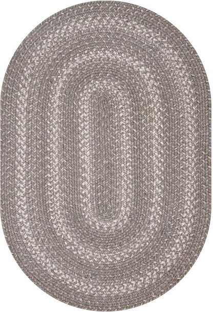 Grey Cloud Oval Braided Rug, 6x9' - Grey, Handmade with Jute - Warm Farmhouse Decor, Perfect for Living Rooms and Dining Rooms - Pet Friendly and Easy to Clean