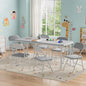 GarveeHome 7-Piece Kids Folding Table and Chairs Set, Toddlers Children's Activity Table and Chairs Set for Dining Room,Daycare,Classrooms