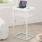 Vagusicc C Shaped End Table for Couch, 33.2'' Extra Tall C Table Adjustable Height Side Table, Small Side Table for Small Spaces, Couch Tables That Slide Under, Tv Tray Table for Living Room, White