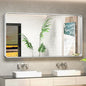 TokeShimi 48 x 24 Inch Wall Mirror Silver Bathroom Vanity Mirror with Metal Frame Aluminum Alloy Rounded Corner for Modern Farmhouse Wall Decor 1”Deep Set Design (Horizontal/Vertical)