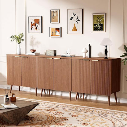Sideboard Buffet Cabinet with Storage, 2 Doors Wood Entryway Cabinet, Modern Accent Cabinet with Solid Wood Feet & Adjustable Shelves, Multifunctional Console Table for Living Room, Kitchen, Hallway