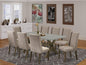 East West Furniture X797FL716-9 9 Piece Dining Set Includes a Rectangle Dining Room Table with X-Legs and 8 Dark Khaki Linen Fabric Upholstered Parson Chairs, 40x72 Inch, Multi-Color