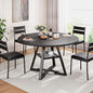 Round Dining Table for 4,Kitchen Dining Room Circle Dinner Pedestal Table,Space Saving Wood Kitchen & Dining Room Furniture (Black, 42In)