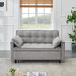 Ball & Cast Convertible Sofa Bed,Pull Out Loveseat Sleeper Sofa,Convertible Pull Out Couch W/2 Pillows,Adjustable Backrest & Side Pocket,Corduroy Futon Couches for Living Room,Apartment,Light Gray,54"