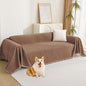 MYSKY HOME Couch Covers for 3 Cushion Couch Sofa, Chenille L Shape Sectional Couch Cover - Pet-Friendly, Machine Washable, Non-Slip Sofa Protector for Dogs, Kids, 71"x118", Camel