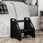 AMBIRD Wooden Step Stool, 15.75'' H Potty Training Toddler 300 lbs Capacity with Safety Non-Slip Pads and Handles, Step Stools for Kids, Bamboo 2-Step Stool for Bathroom, High Beds (Black)
