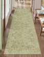 Tangsoo 2x10 Washable Runner Rug for Hallways, Floral Vintage Non Slip, Soft Low Pile Long Rugs Runner, Print Distressed Green Carpet Runners for Kitchen Bedroom Entryway Living Room