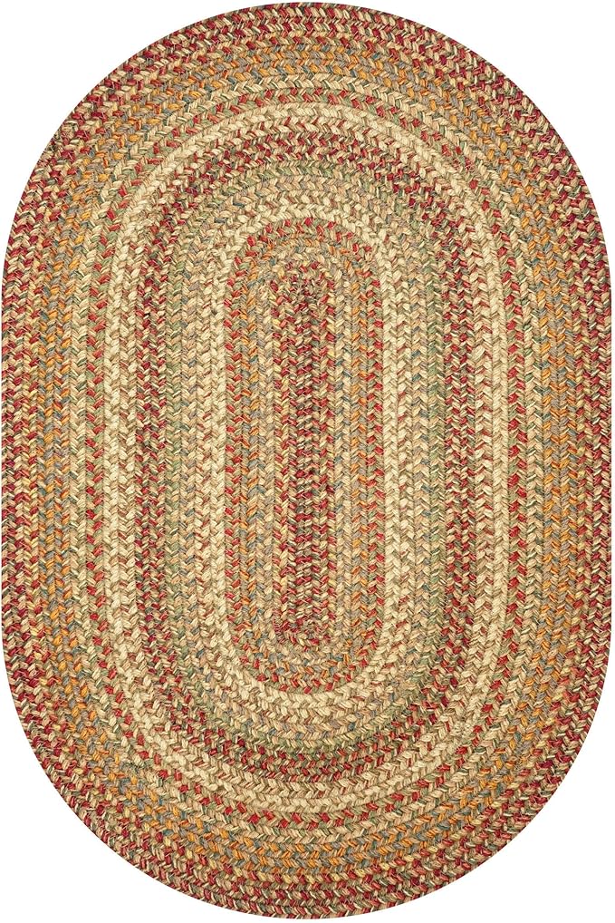 Homespice 20x30” Brown Oval Braided Rug. Harvest Brown Jute Oval Rug. Uses- Entryway, Kitchen Rugs, Bathroom Rugs. Reversible, Rustic, Country, Primitive, Farmhouse Decor Rug
