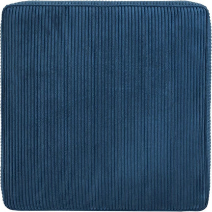 Christopher Knight Home Isa Corduroy Ottoman Footstool, Square Pouf Poufee Footrest Ottoman Large Seat, Modern Side Table for Living Room Bedroom Home Decor, Navy Blue, 30"