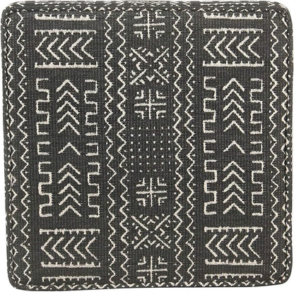 Homepop Home Decor | K7342-F2267 | Classic Square Storage Ottoman with Lift Off Lid | Ottoman with Storage for Living Room & Bedroom, Onyx, Large