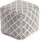 Anji Mountain 100% Handmade & Handcrafted Comfortable Home Décor Pouf Ottoman Footrest for Living Room, Bedroom, Nursery, Kidsroom, Patio Furniture - (20" x 20" x 20"- Black,Ivory)