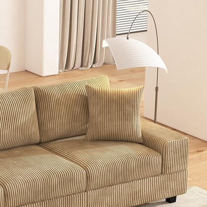 Eafurn Convertible L Shaped Modular Sectional Sofa Couch, 5 Seater Corduroy Upholstered Corner Sofa Lounge Couch with Extra Wide Reversible Chaise Lounge and Headrest for Living Room
