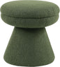 Furniture of America Rami Modern 18-inch Mushroom-Shape Upholstered Ottoman with Tapered Pedestal, Vanity Stool Chair, Small Foot Stool for Bedroom, Living Room, Entryway, Green