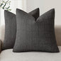 Foindtower Set of 2 Decorative Linen Check Throw Pillow Covers Neutral Farmhouse Vintage Cushion Covers Modern Boho Home Decor for Sofa Chair Couch Bedroom Living Room Outdoor,16×16 Inch,Charcoal
